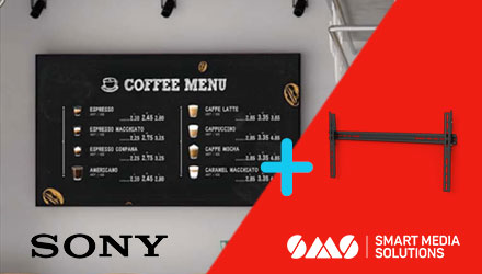 15% bundelkorting bij een Sony EZ20L display en SMS  bracket
